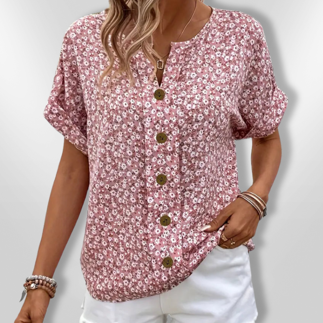 WOLENA | Fleur Sauvage low cut blouse