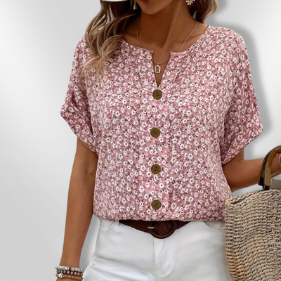 WOLENA | Fleur Sauvage low cut blouse