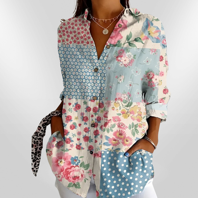 MAIA | Cotton blouse with flowers