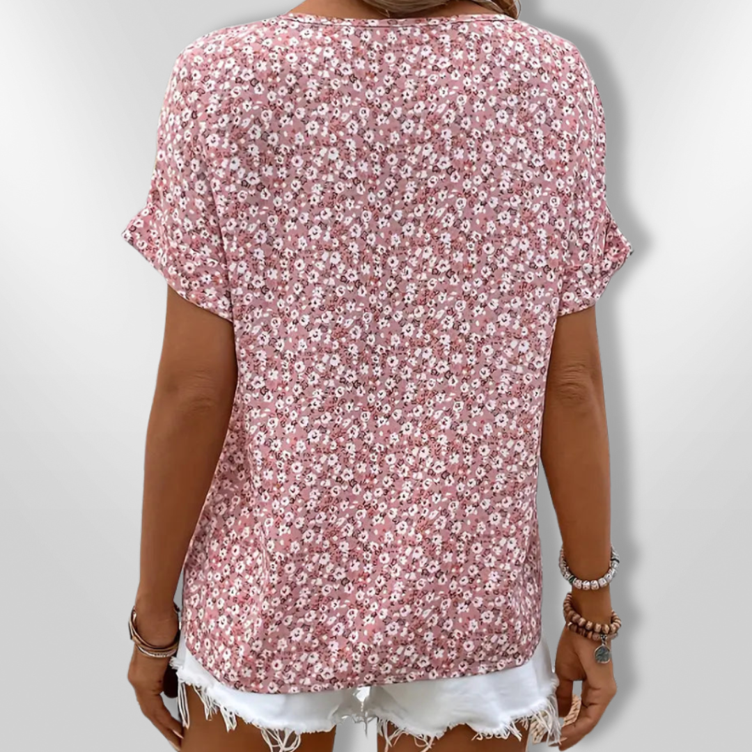 WOLENA | Fleur Sauvage low cut blouse