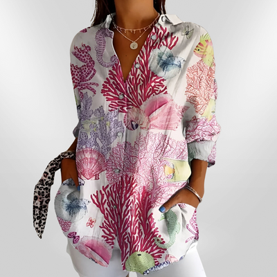 MAIA | Cotton blouse with flowers