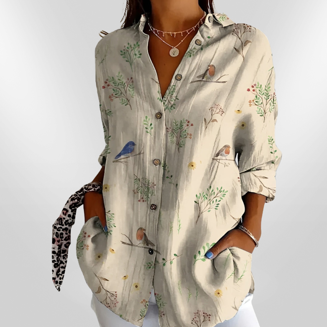 MAIA | Cotton blouse with flowers