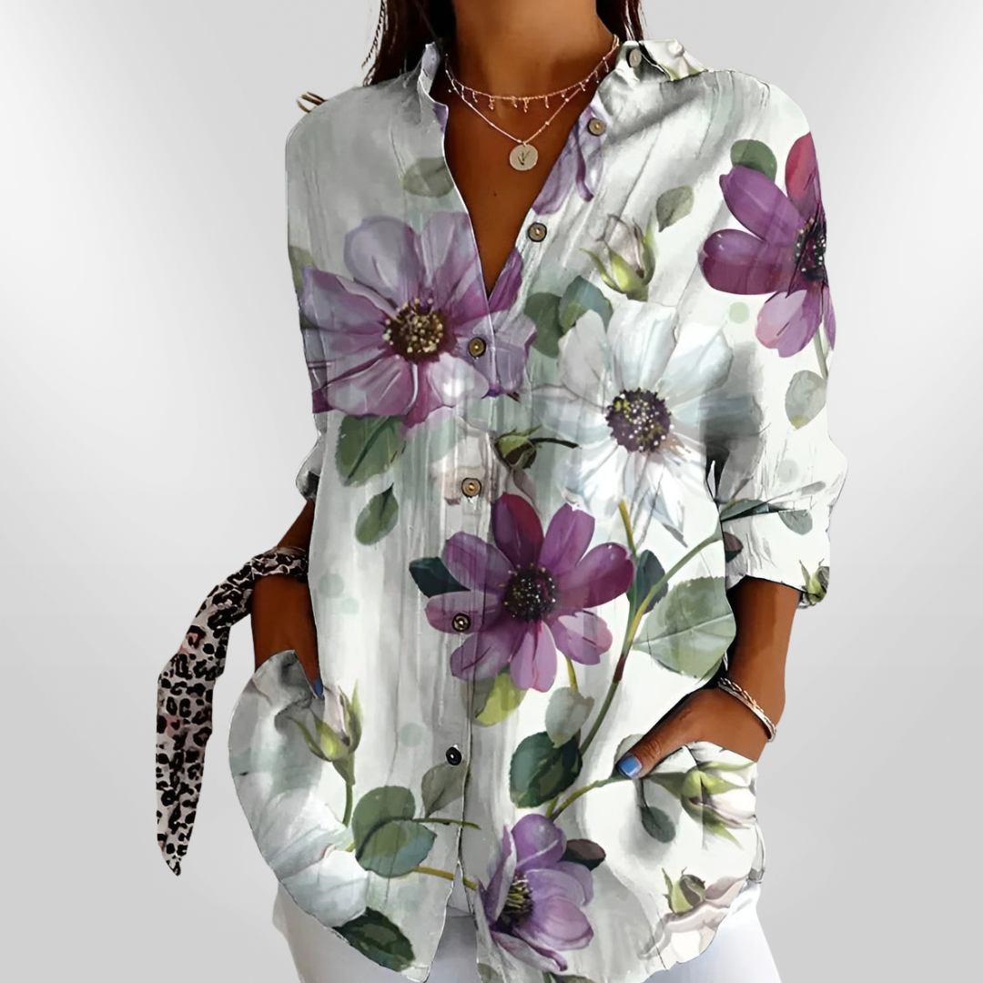MAIA | Cotton blouse with flowers