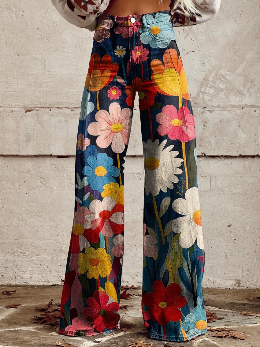 BRENNA | Wide Floral Trousers